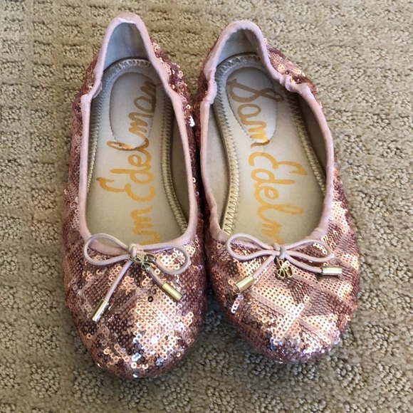 Sam Edelman Rose Gold sparkle flats - Picture 1 of 4